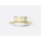 Bernardaud Breakfast cup and saucer 8.5 oz, Limoges porcelain, Constance Jaune collection, detail view