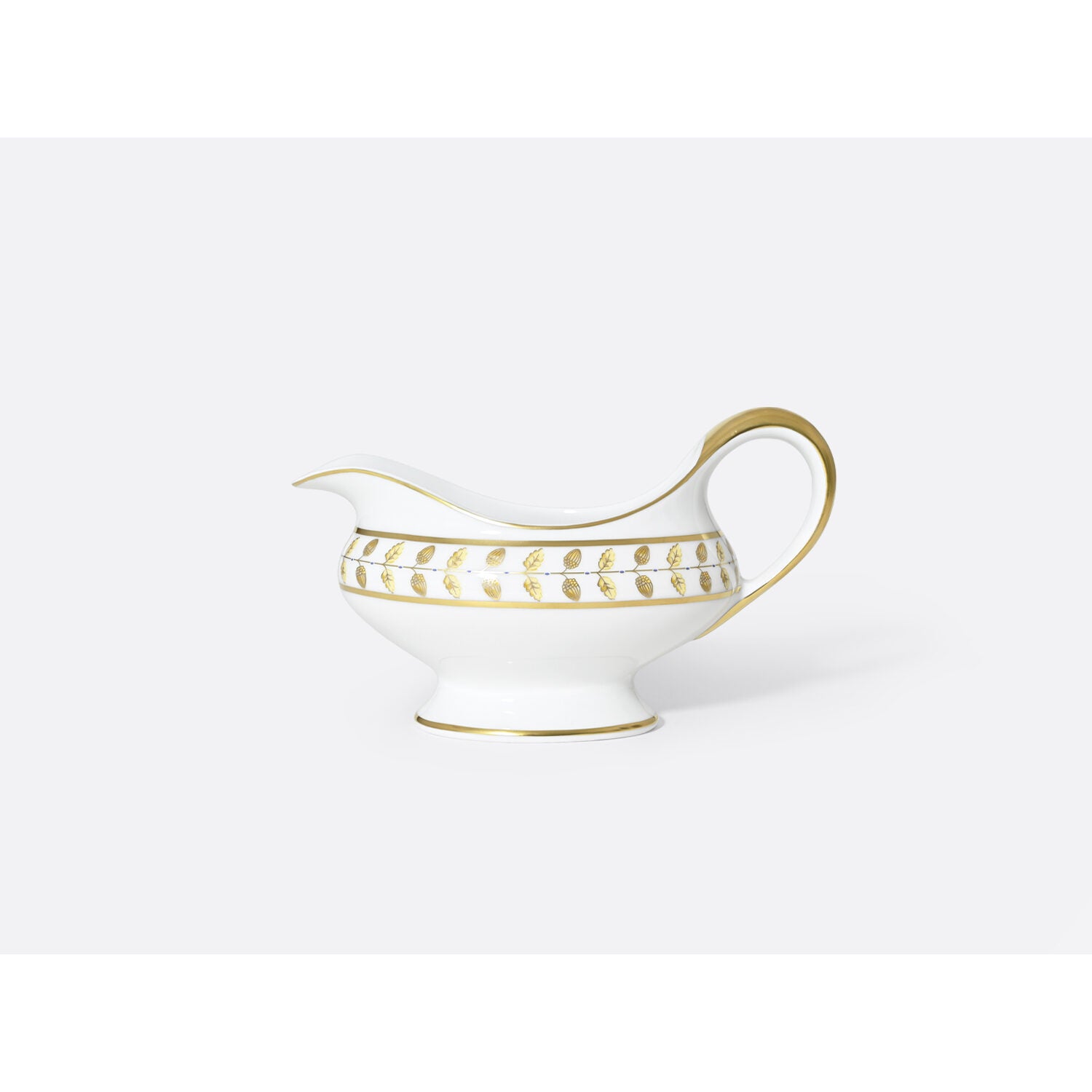 Bernardaud Gravy boat 8.5 oz, Limoges porcelain, Constance Jaune collection, on a white background