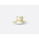 Bernardaud Moka cup and saucer gift box 2 oz, Limoges porcelain, Constance Jaune collection, detail view