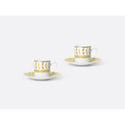 Bernardaud Moka cup and saucer gift box 2 oz, Limoges porcelain, Constance Jaune collection, detail view