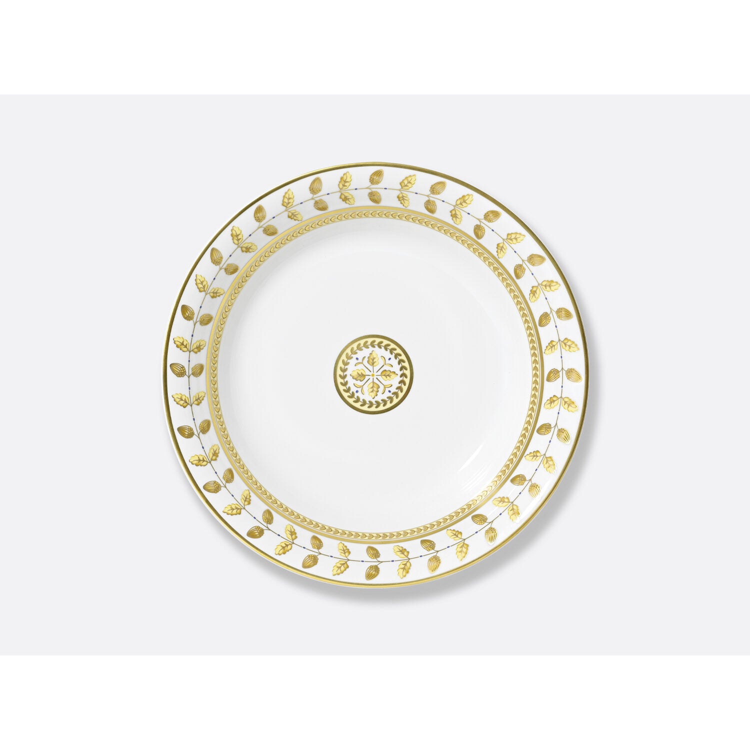 Bernardaud Open vegetable bowl 27 oz, Limoges porcelain, Constance Jaune collection, detail view