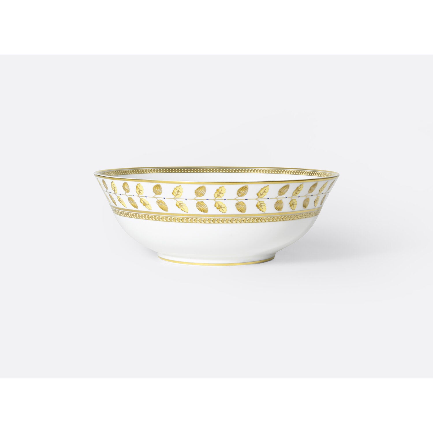 Bernardaud Salad bowl 54 oz, Limoges porcelain, Constance Jaune collection, on a white background
