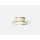 Bernardaud Tea cup and saucer 4.5 oz gift box, Limoges porcelain, Constance Jaune collection, detail view