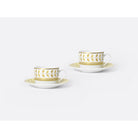 Bernardaud Tea cup and saucer 4.5 oz gift box, Limoges porcelain, Constance Jaune collection, detail view