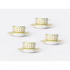 Bernardaud Tea cup and saucer 4.5 oz gift box, Limoges porcelain, Constance Jaune collection, detail view