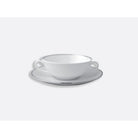 Bernardaud Cream cup and saucer 5", Limoges porcelain, Cristal collection, on a white background
