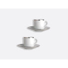 Bernardaud Espresso cup and saucer gift box - 3 Oz, Limoges porcelain, Cristal collection, detail view