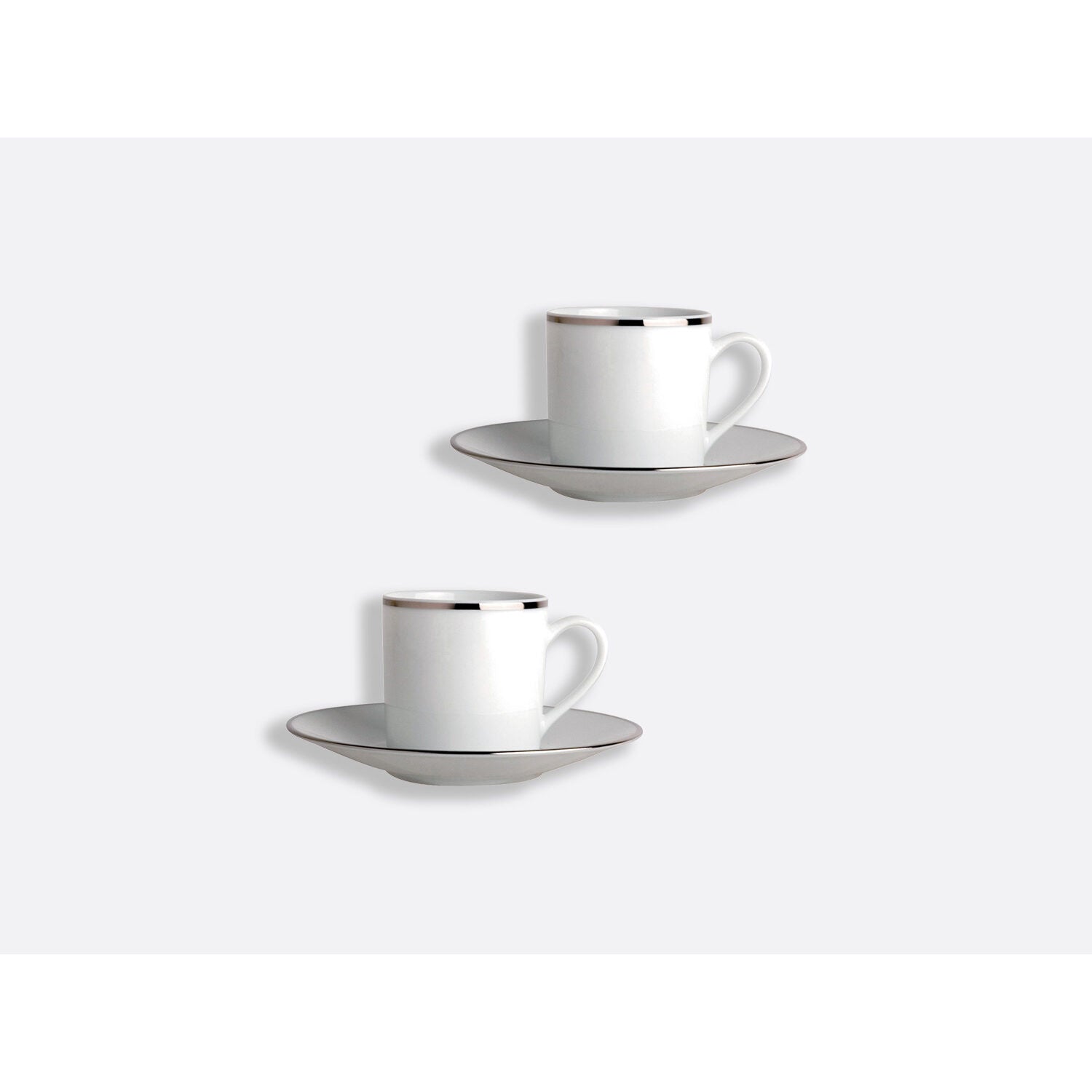 Bernardaud Espresso cup and saucer gift box - 3 Oz, Limoges porcelain, Cristal collection, detail view