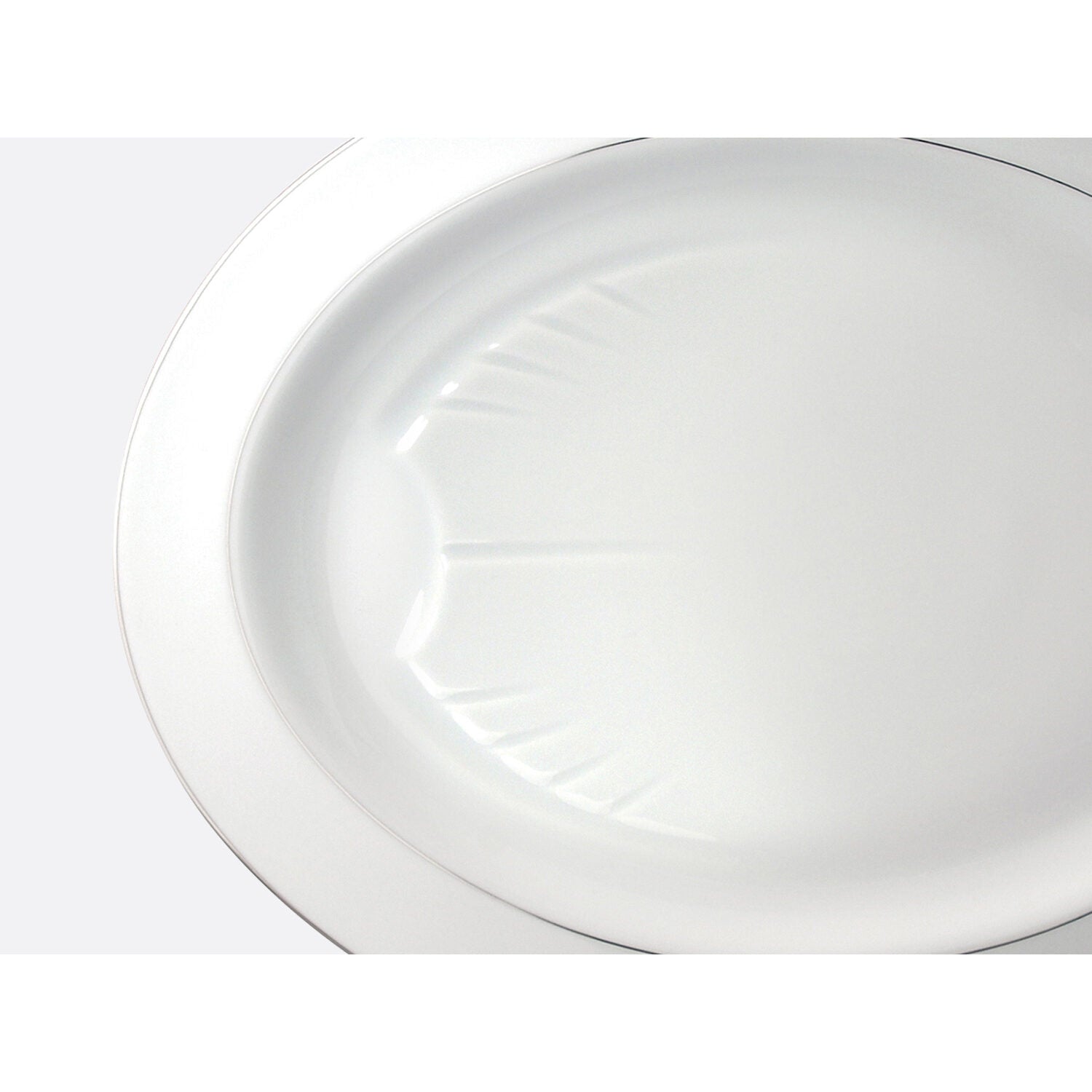 Bernardaud Oval platter 17", Limoges porcelain, Cristal collection, detail view