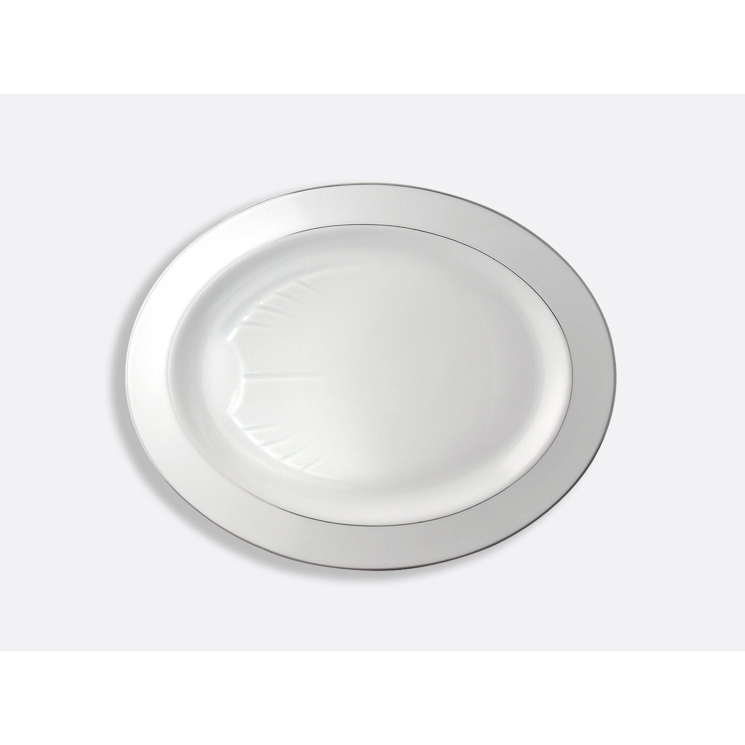 Bernardaud Oval platter 17", Limoges porcelain, Cristal collection, on a white background
