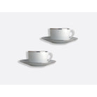 Bernardaud Tea cup and saucer gift box - 5 Oz, Limoges porcelain, Cristal collection, detail view