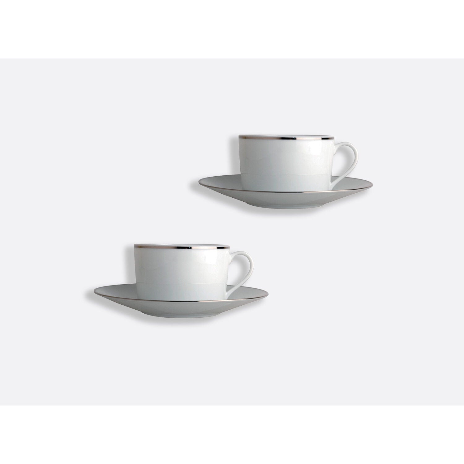 Bernardaud Tea cup and saucer gift box - 5 Oz, Limoges porcelain, Cristal collection, detail view