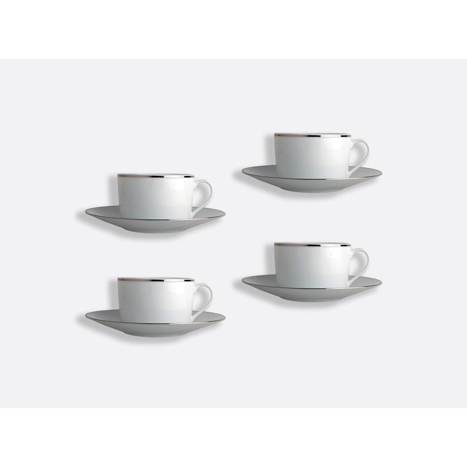 Bernardaud Tea cup and saucer gift box - 5 Oz, Limoges porcelain, Cristal collection, detail view