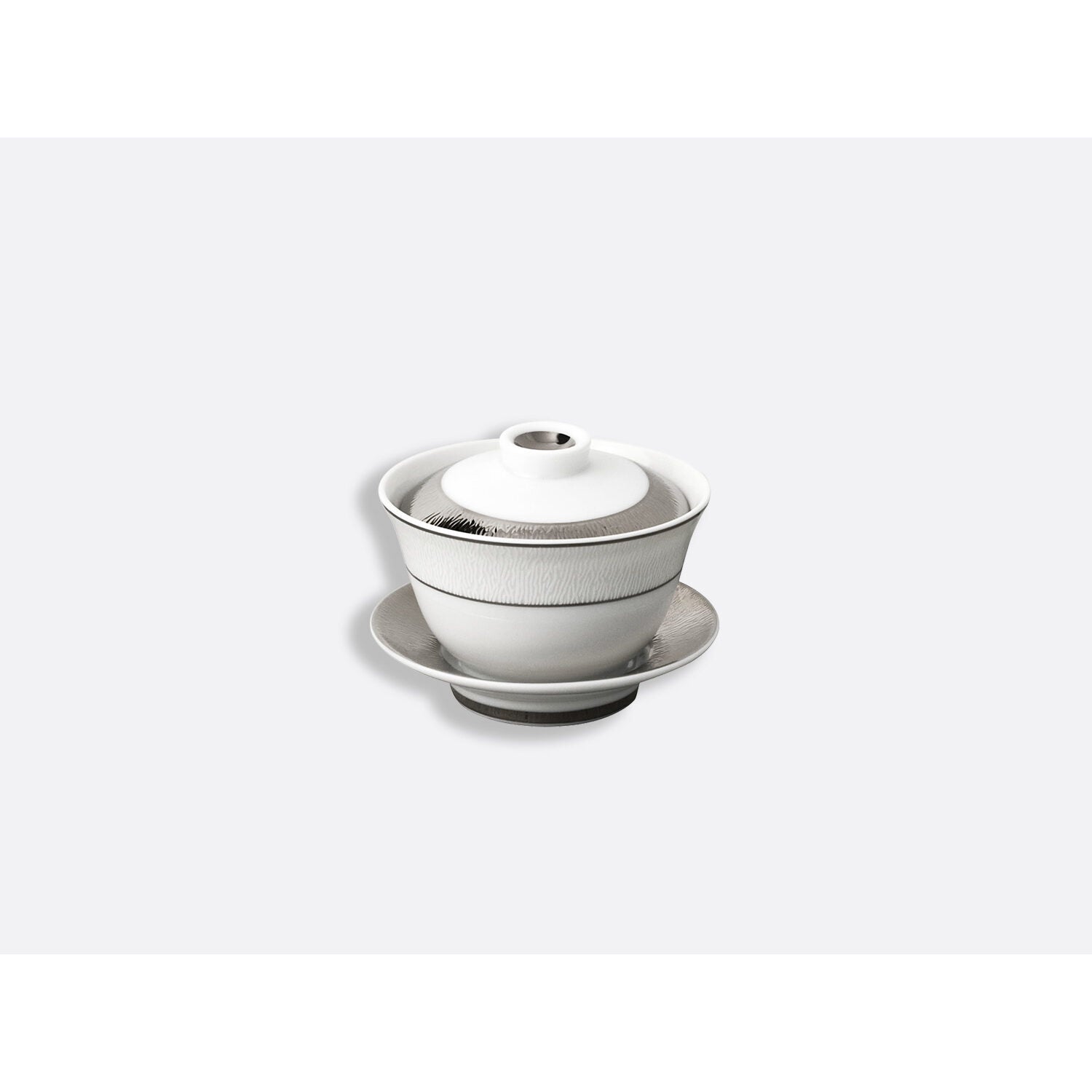 Bernardaud Small covered cup 3.4 oz, Limoges porcelain, Dune collection, on a white background