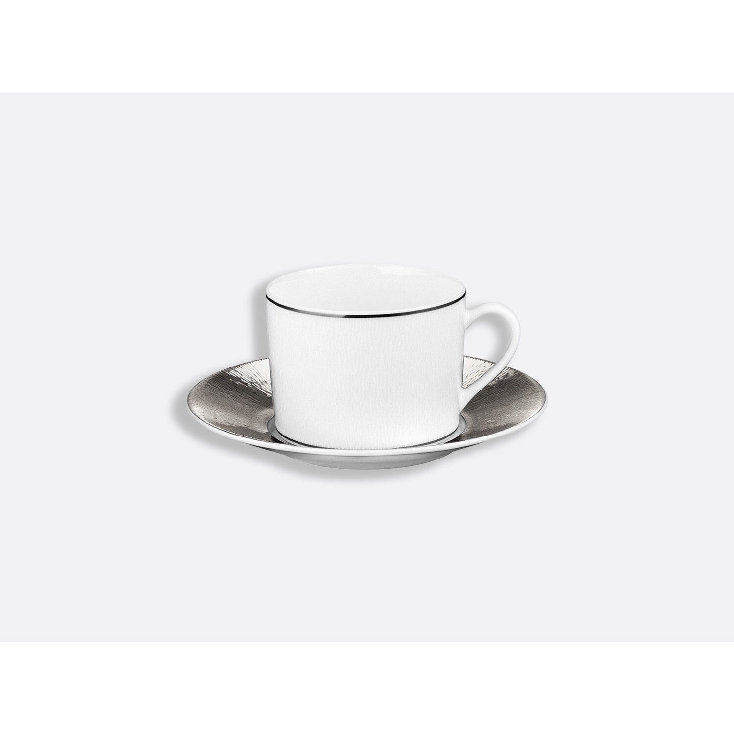Bernardaud Tea cup and saucer gift box - 5 Oz, Limoges porcelain, Dune collection, detail view