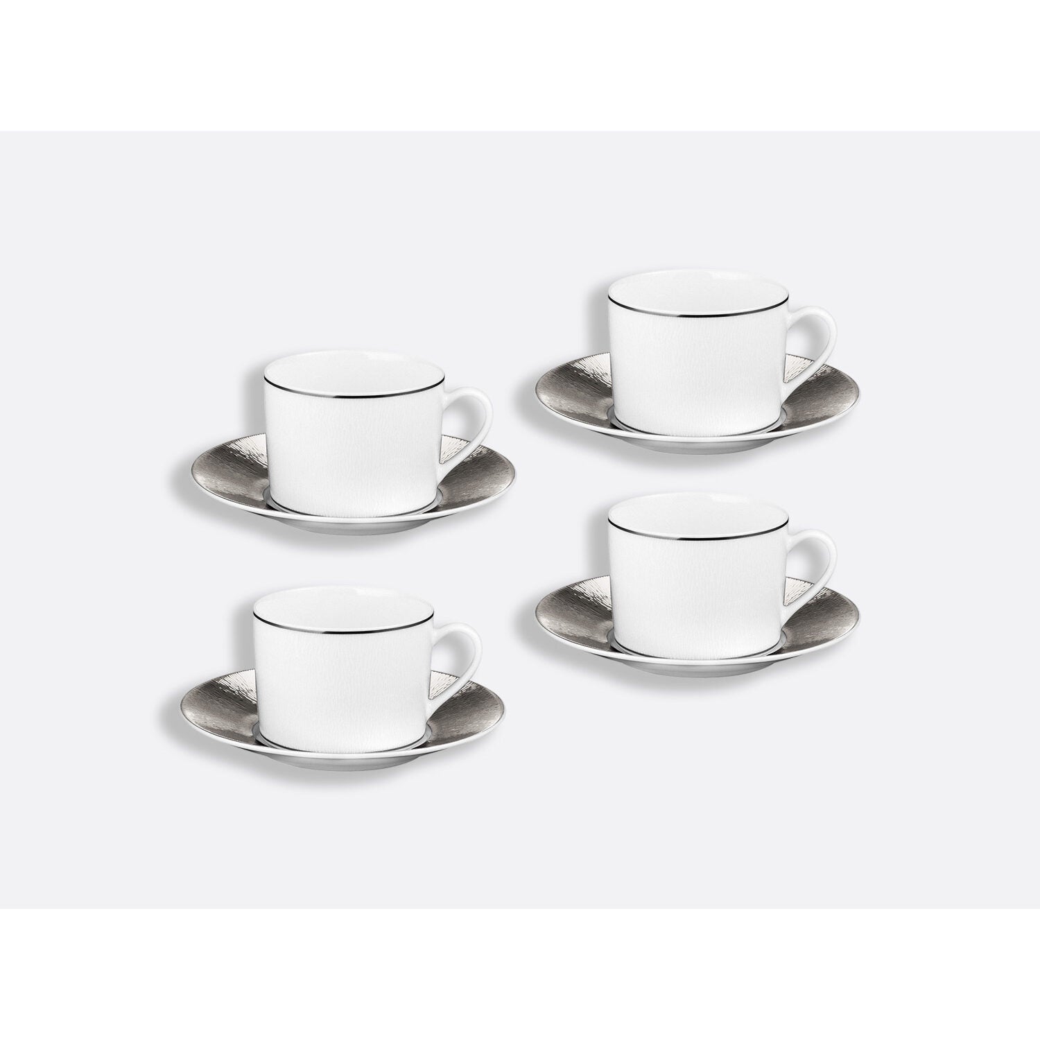 Bernardaud Tea cup and saucer gift box - 5 Oz, Limoges porcelain, Dune collection, detail view