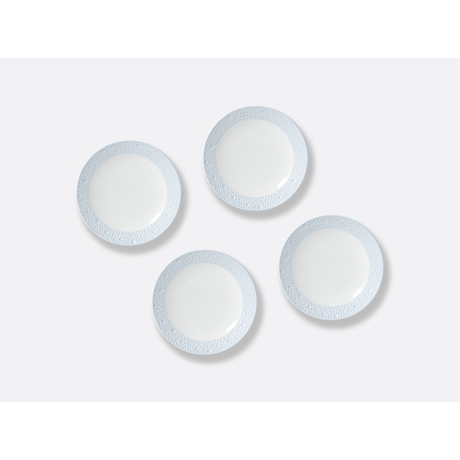 Bernardaud Gourmet dish, Limoges porcelain, Ecume Bleu collection, detail view