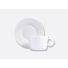 Bernardaud Breakfast cup and saucer 9 oz, Limoges porcelain, Ecume collection, on a white background