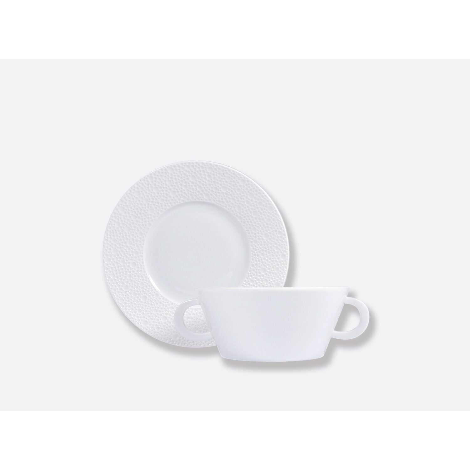 Bernardaud Cream cup and saucer 8.5 oz, Limoges porcelain, Ecume collection, on a white background