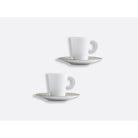 Bernardaud Espresso cup and saucer gift box - 2 oz, Limoges porcelain, Ecume Mordoré collection, detail view