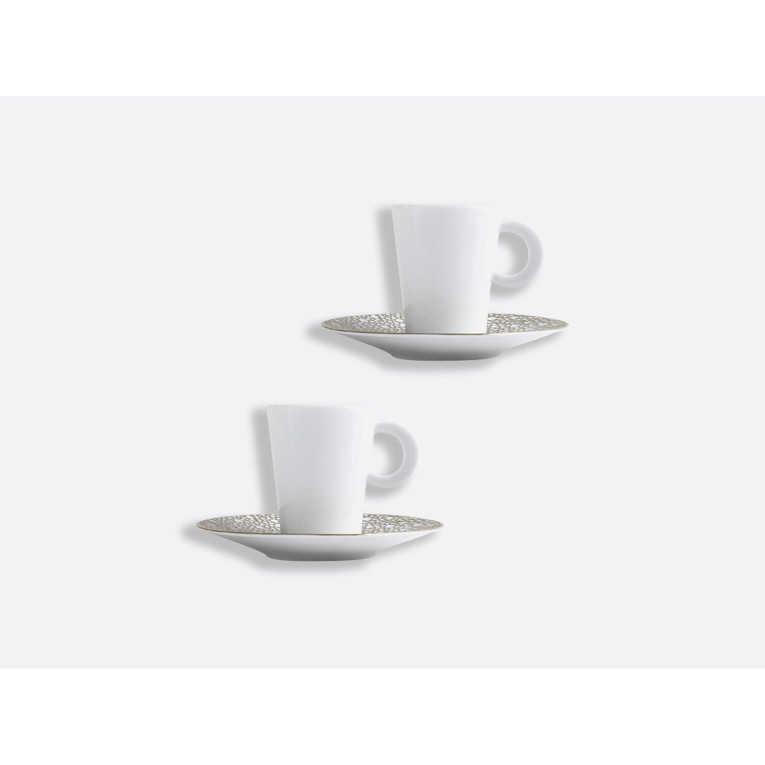 Bernardaud Espresso cup and saucer gift box - 2 oz, Limoges porcelain, Ecume Mordoré collection, detail view
