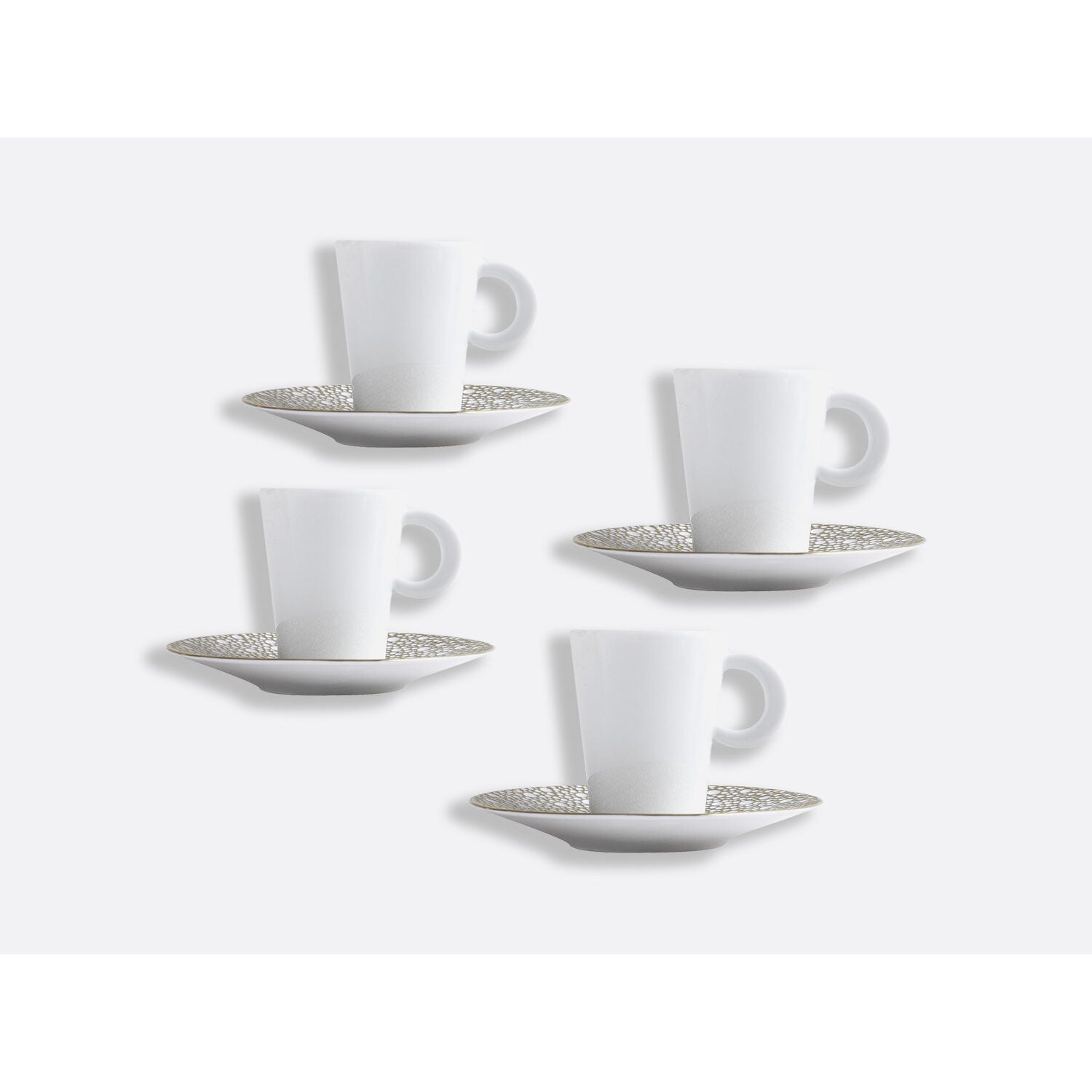 Bernardaud Espresso cup and saucer gift box - 2 oz, Limoges porcelain, Ecume Mordoré collection, detail view