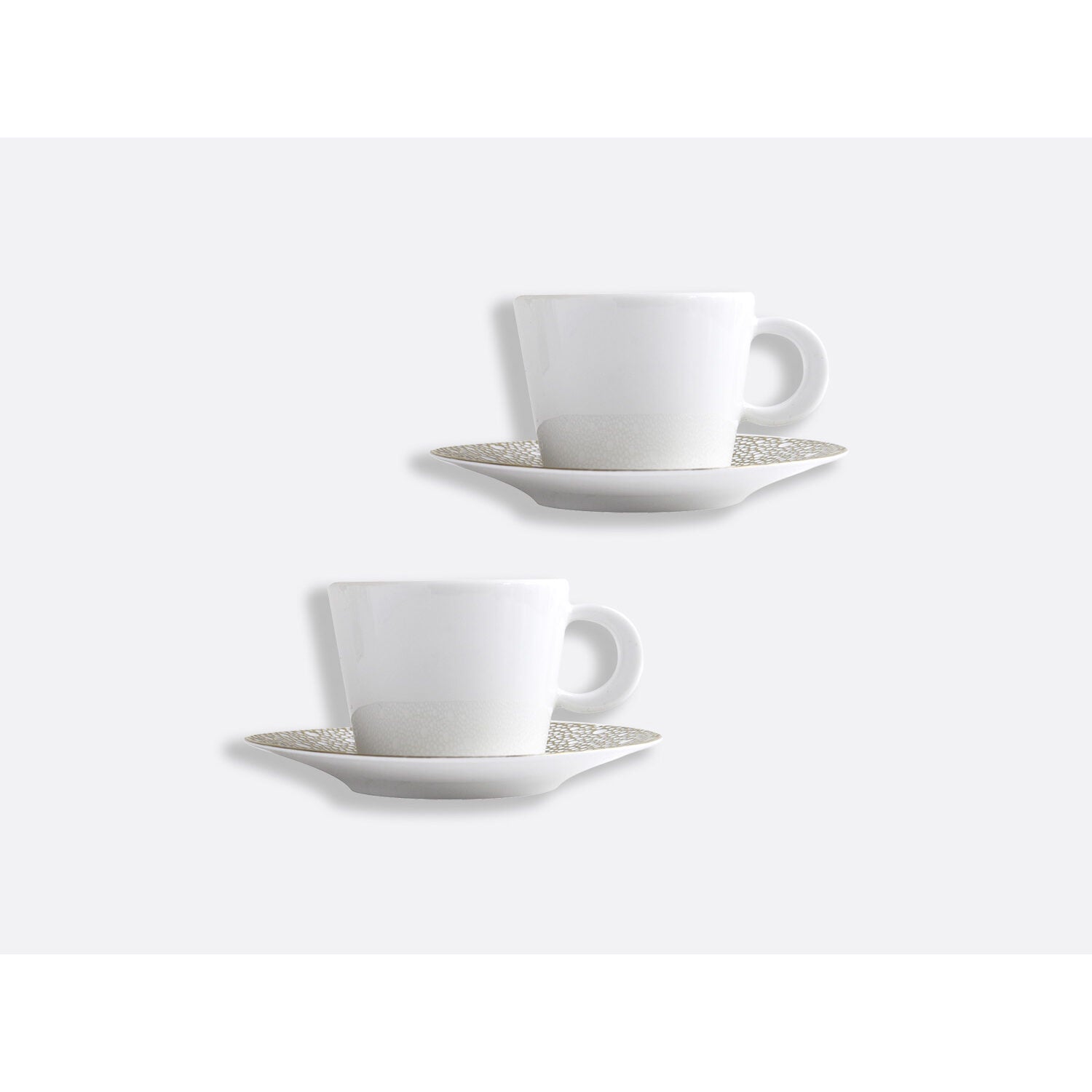 Bernardaud Tea cup and saucer gift box - 5.7 oz, Limoges porcelain, Ecume Mordoré collection, detail view