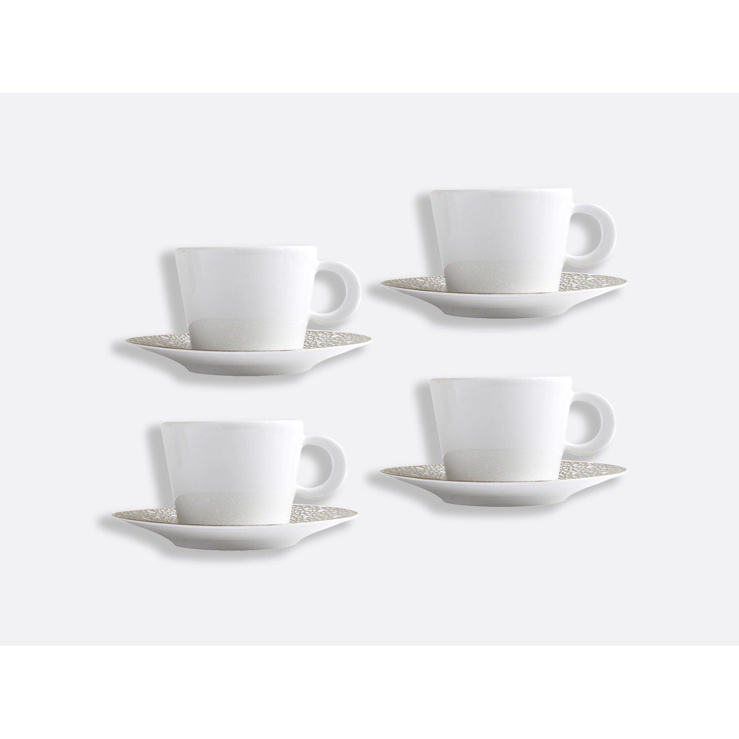Bernardaud Tea cup and saucer gift box - 5.7 oz, Limoges porcelain, Ecume Mordoré collection, detail view