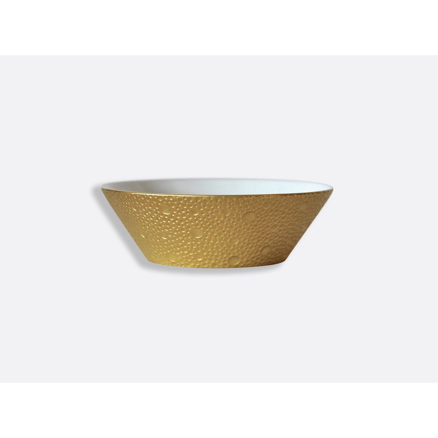 Bernardaud Macaron dish 5", Limoges porcelain, Ecume Or collection, on a white background