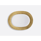 Bernardaud Oval platter 14", Limoges porcelain, Ecume Or collection, on a white background
