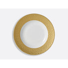 Bernardaud Rim soup plate 9", Limoges porcelain, Ecume Or collection, on a white background