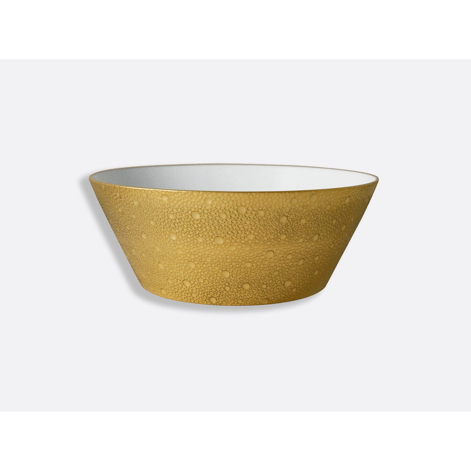 Bernardaud Salad bowl 9.5", Limoges porcelain, Ecume Or collection, on a white background