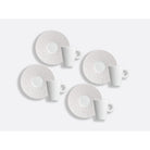 Bernardaud Set of espresso cups and saucers 2 oz, Limoges porcelain, Ecume Perle JP collection, detail view