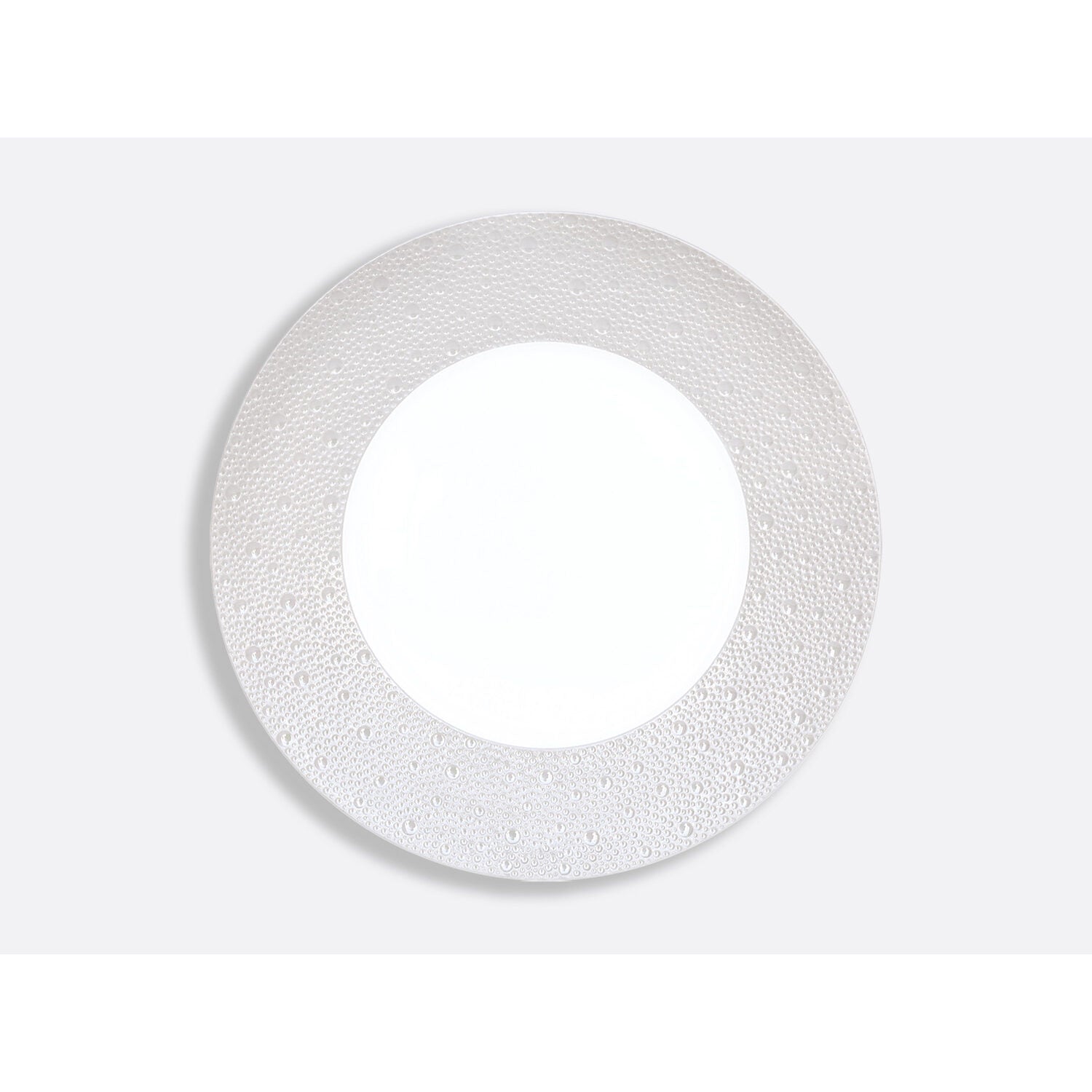 Bernardaud Service plate 11.5", Limoges porcelain, Écume Perle collection, on a white background