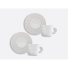 Bernardaud Set of tea cups and saucers 5.7 oz, Limoges porcelain, Écume Perle collection, detail view