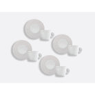 Bernardaud Set of tea cups and saucers 5.7 oz, Limoges porcelain, Écume Perle collection, detail view
