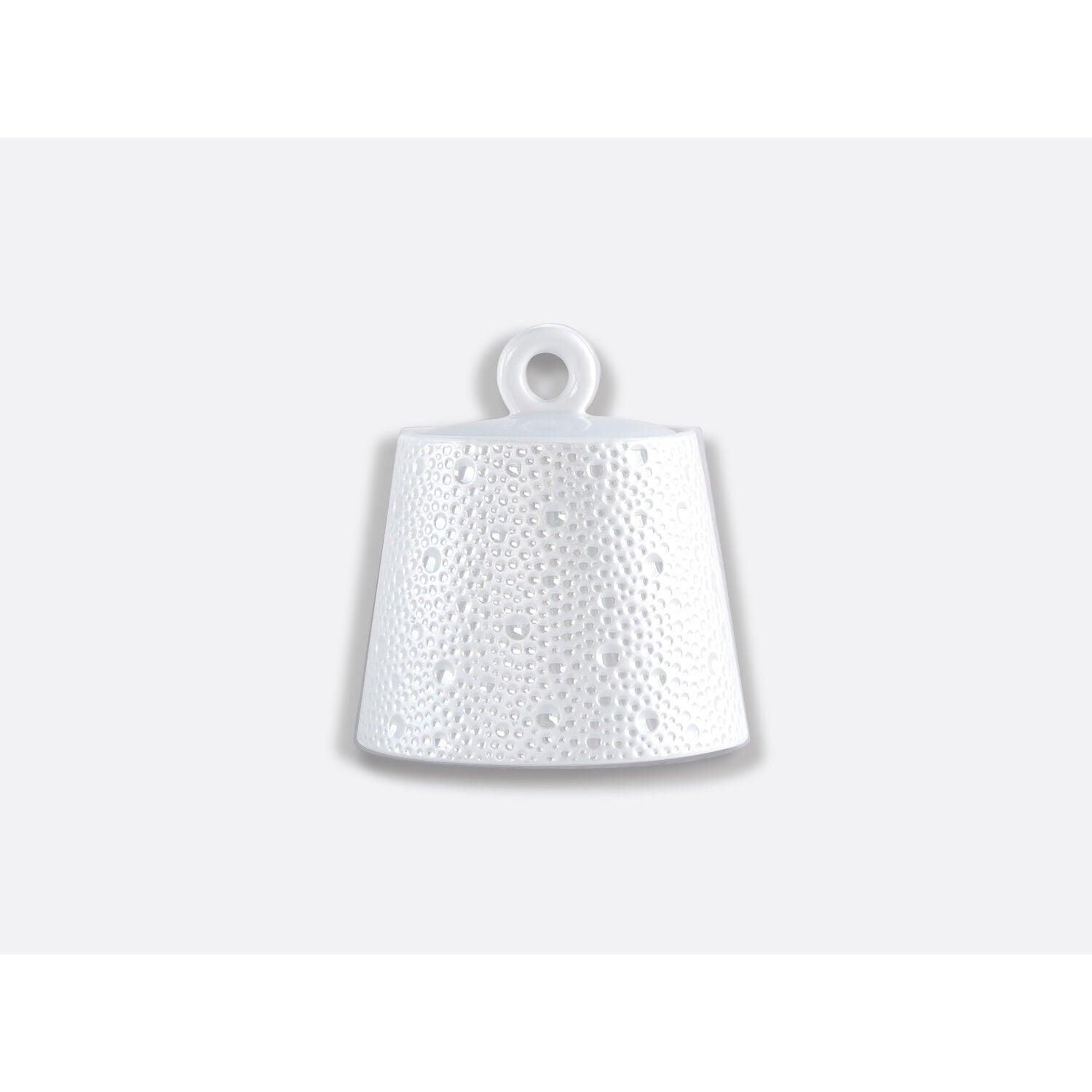 Bernardaud Sugar bowl, Limoges porcelain, Écume Perle collection, on a white background