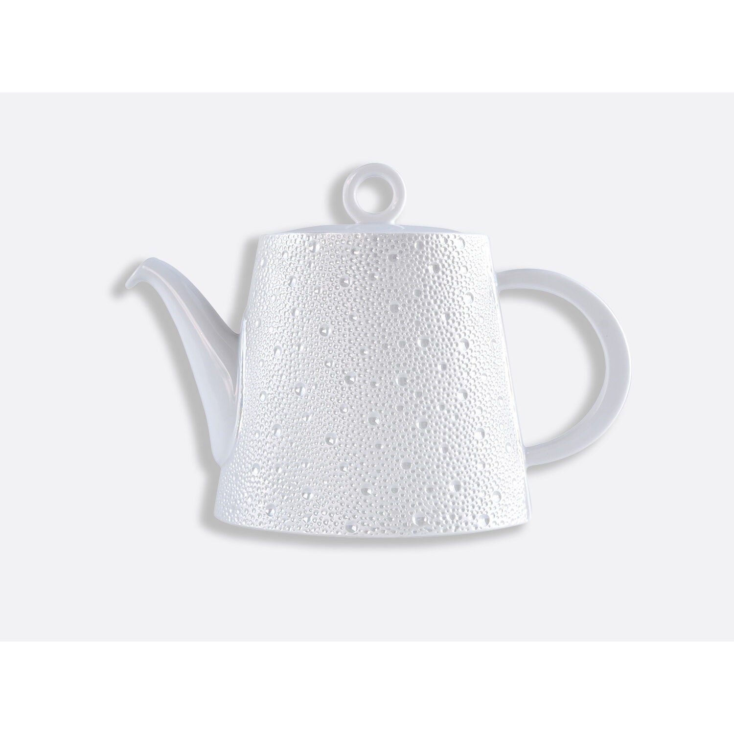 Bernardaud Teapot 34 oz, Limoges porcelain, Écume Perle collection, on a white background