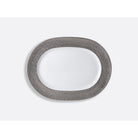 Bernardaud Oval platter 17", Limoges porcelain, Ecume Platine collection, on a white background