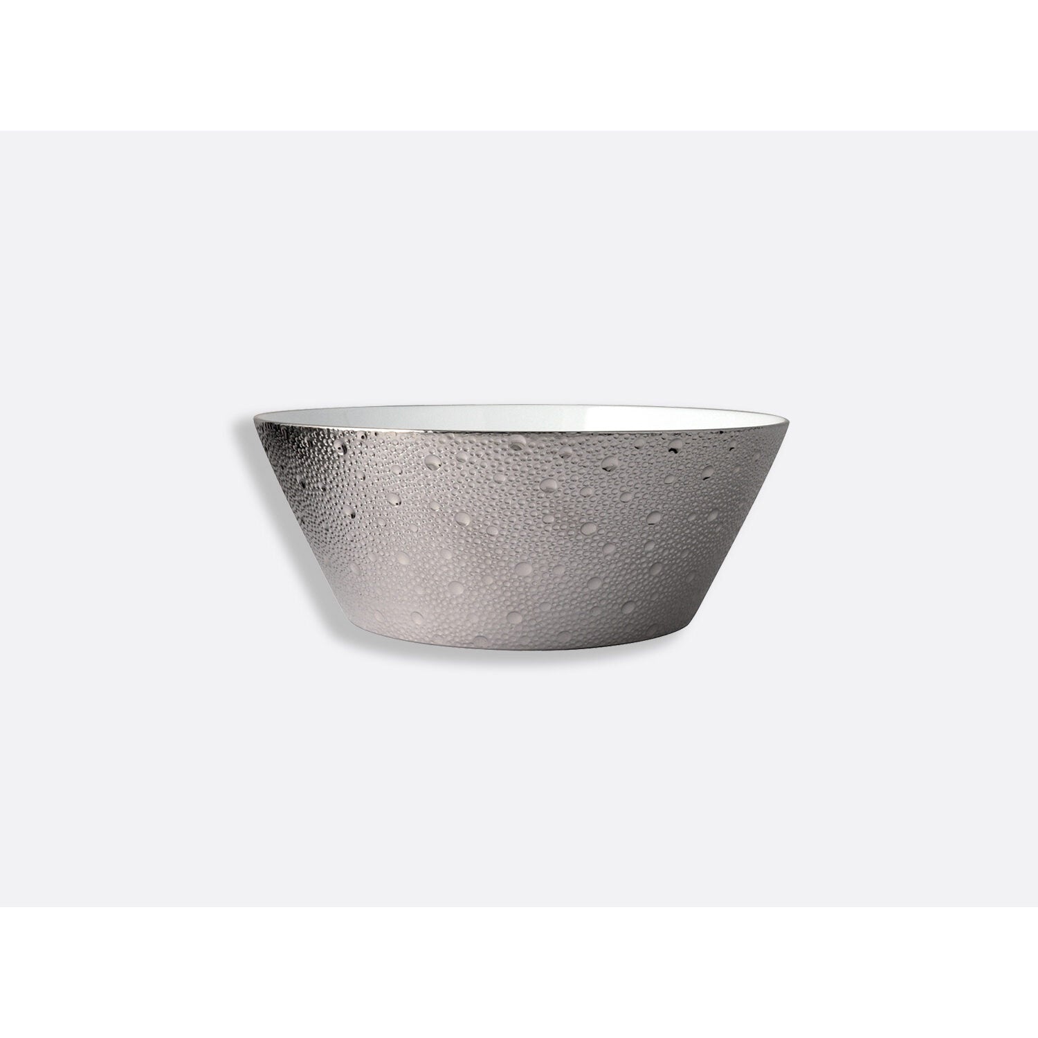 Bernardaud Salad bowl 28.7 oz 8", Limoges porcelain, Ecume Platine collection, on a white background