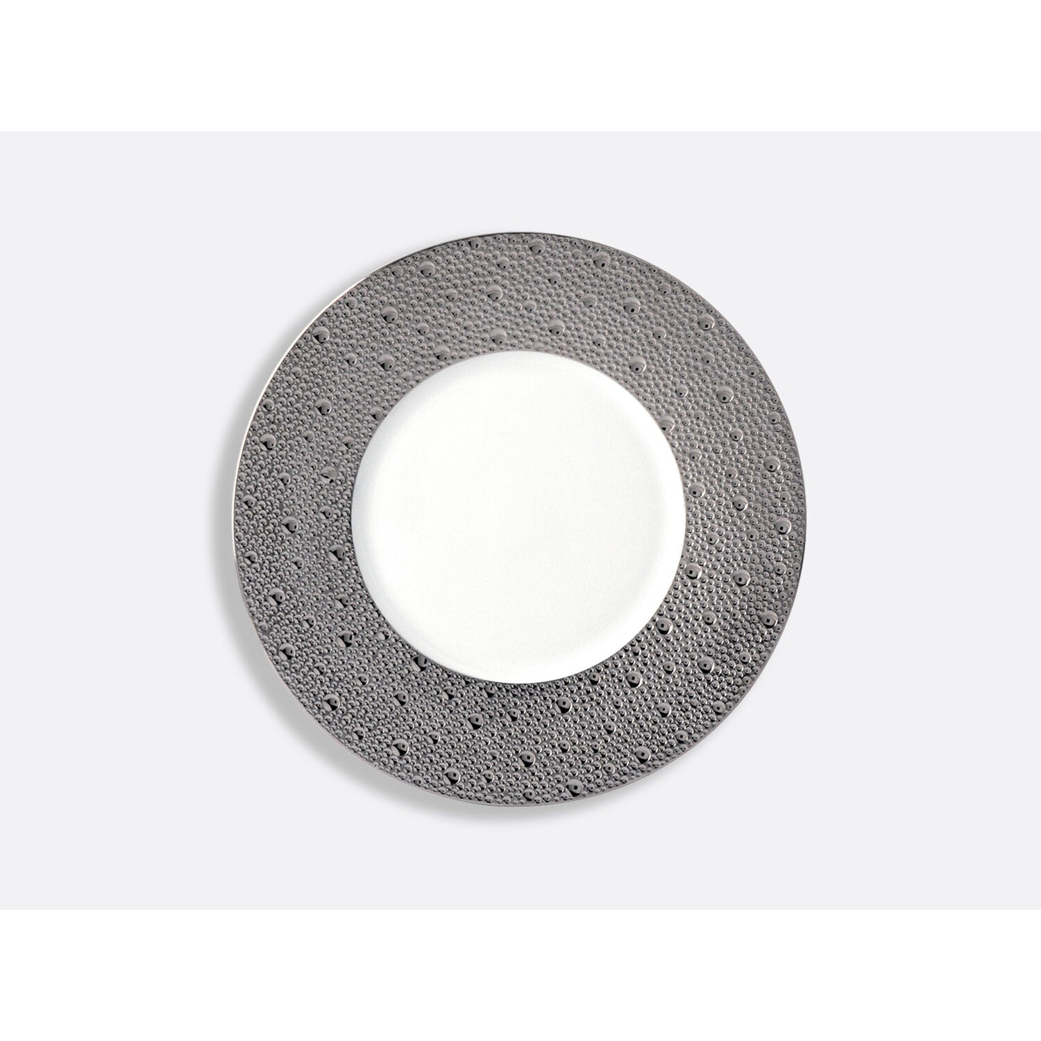 Bernardaud Salad plate 8.5", Limoges porcelain, Ecume Platine collection, on a white background