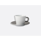 Bernardaud Teacup and saucer 5.7 oz, Limoges porcelain, Ecume Platine collection, on a white background