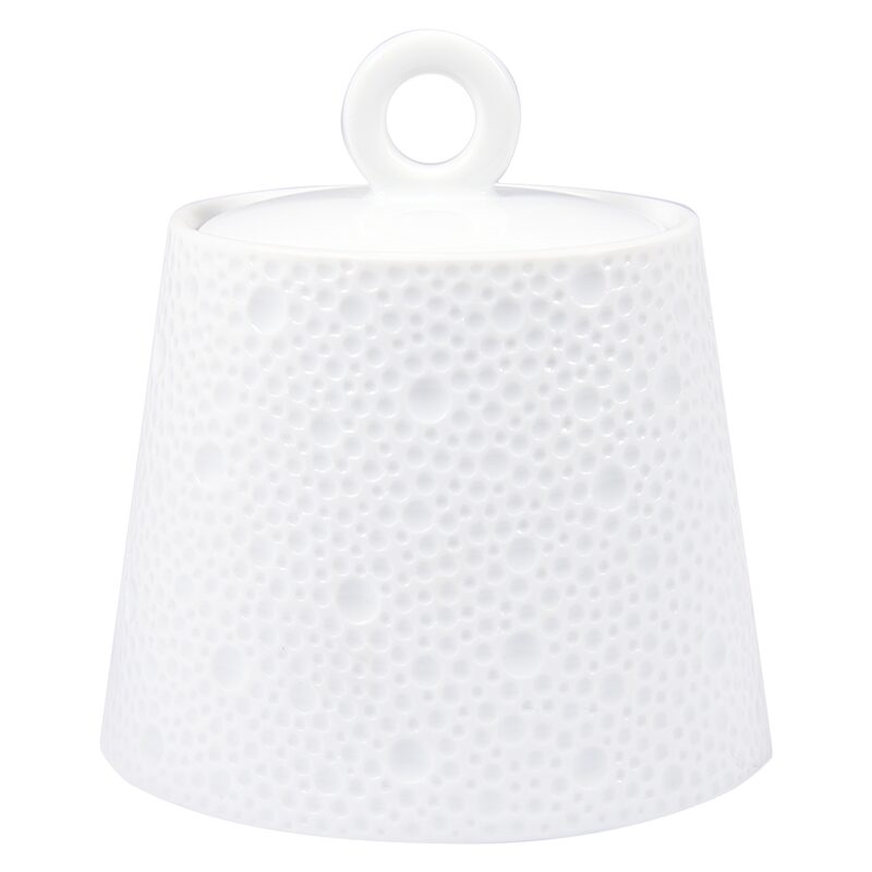 Bernardaud Sugar bowl 8.5 oz, Limoges porcelain, Ecume collection, detail view