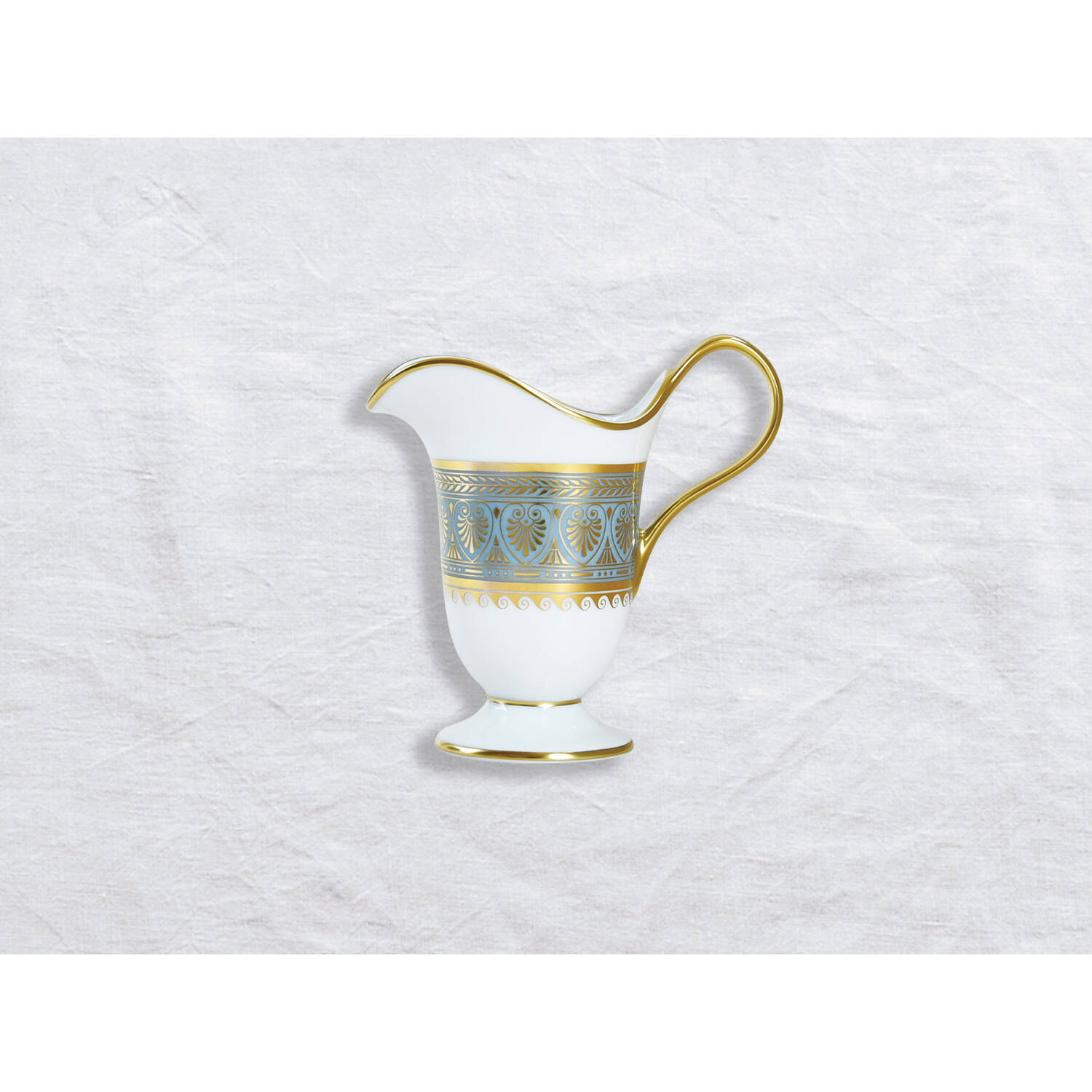Bernardaud Creamer 6 cups, Limoges porcelain, Elysee collection, on a white background
