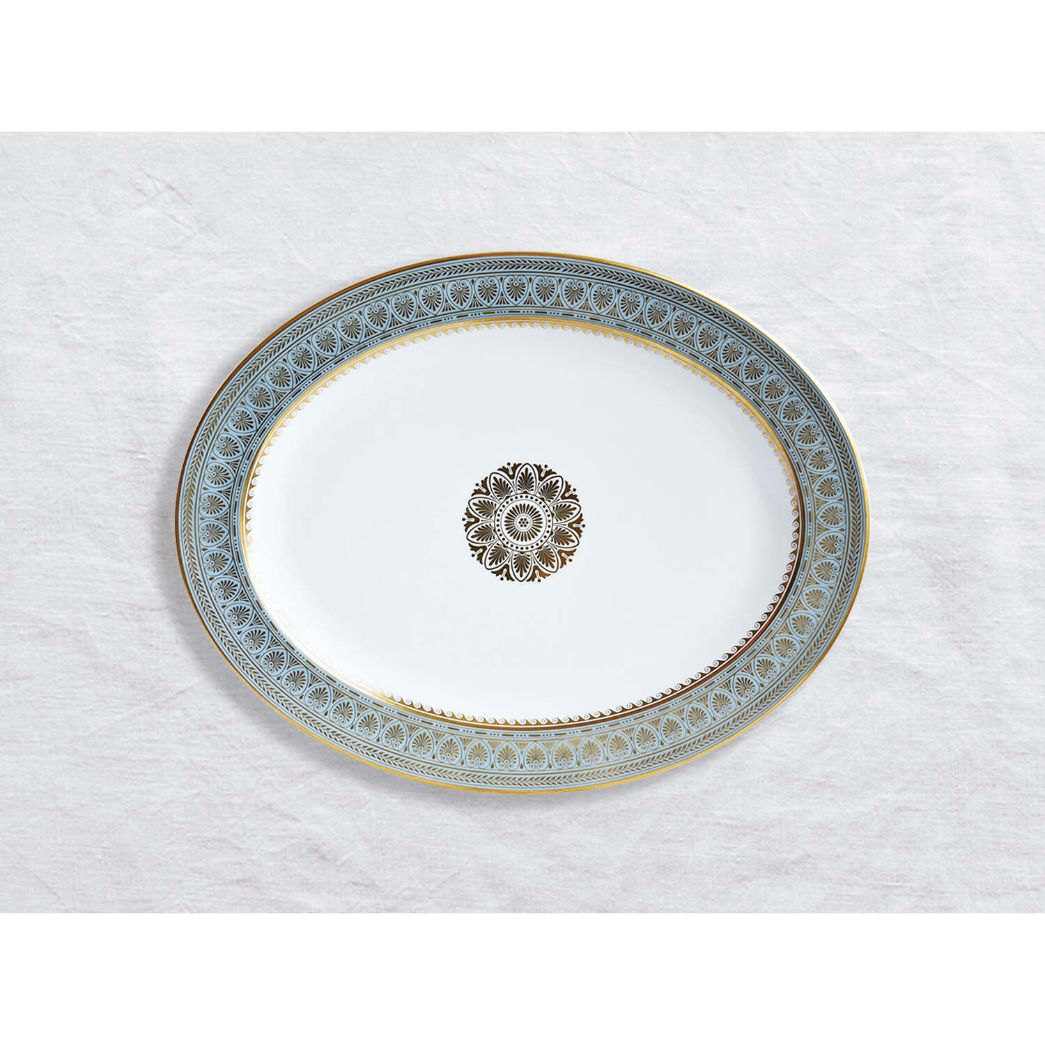 Bernardaud Oval platter 15", Limoges porcelain, Elysee collection, on a white background