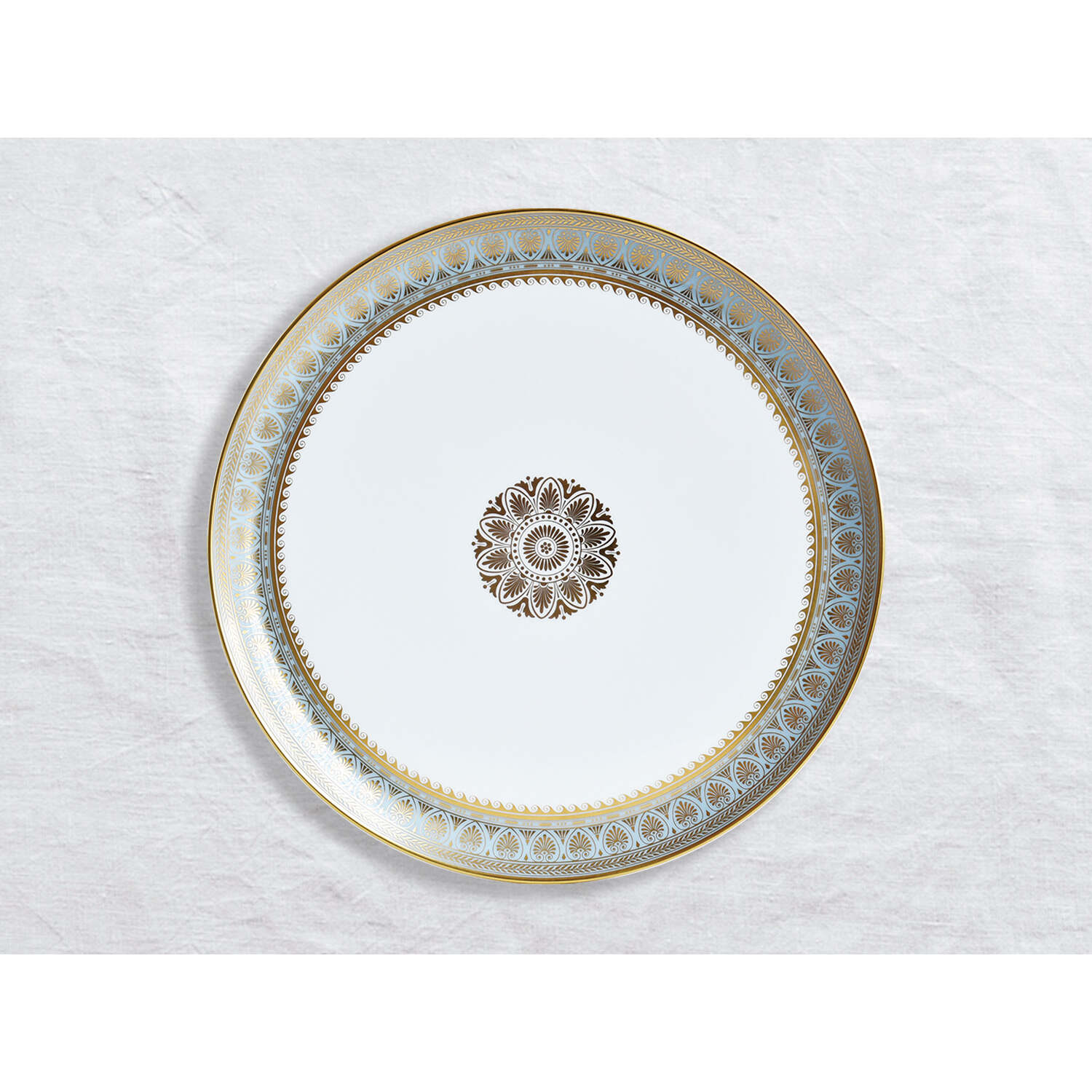 Bernardaud Round tart platter 13", Limoges porcelain, Elysee collection, on a white background