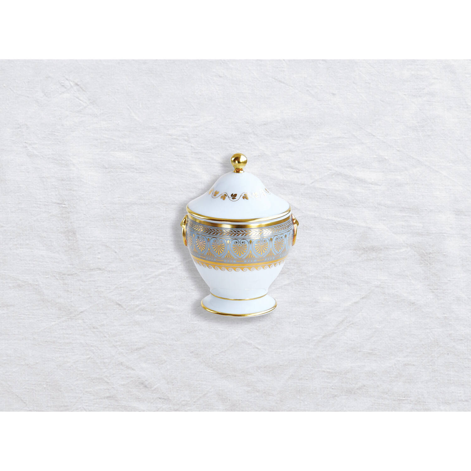Bernardaud Sugar bowl 6 cups, Limoges porcelain, Elysee collection, on a white background