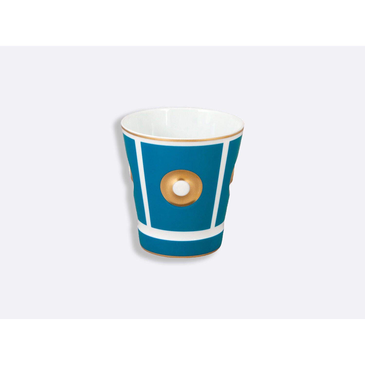 Bernardaud Goblet 8.5 oz bleu indien in Indian Blue, Limoges porcelain, Eolie Goblets collection, on a white background