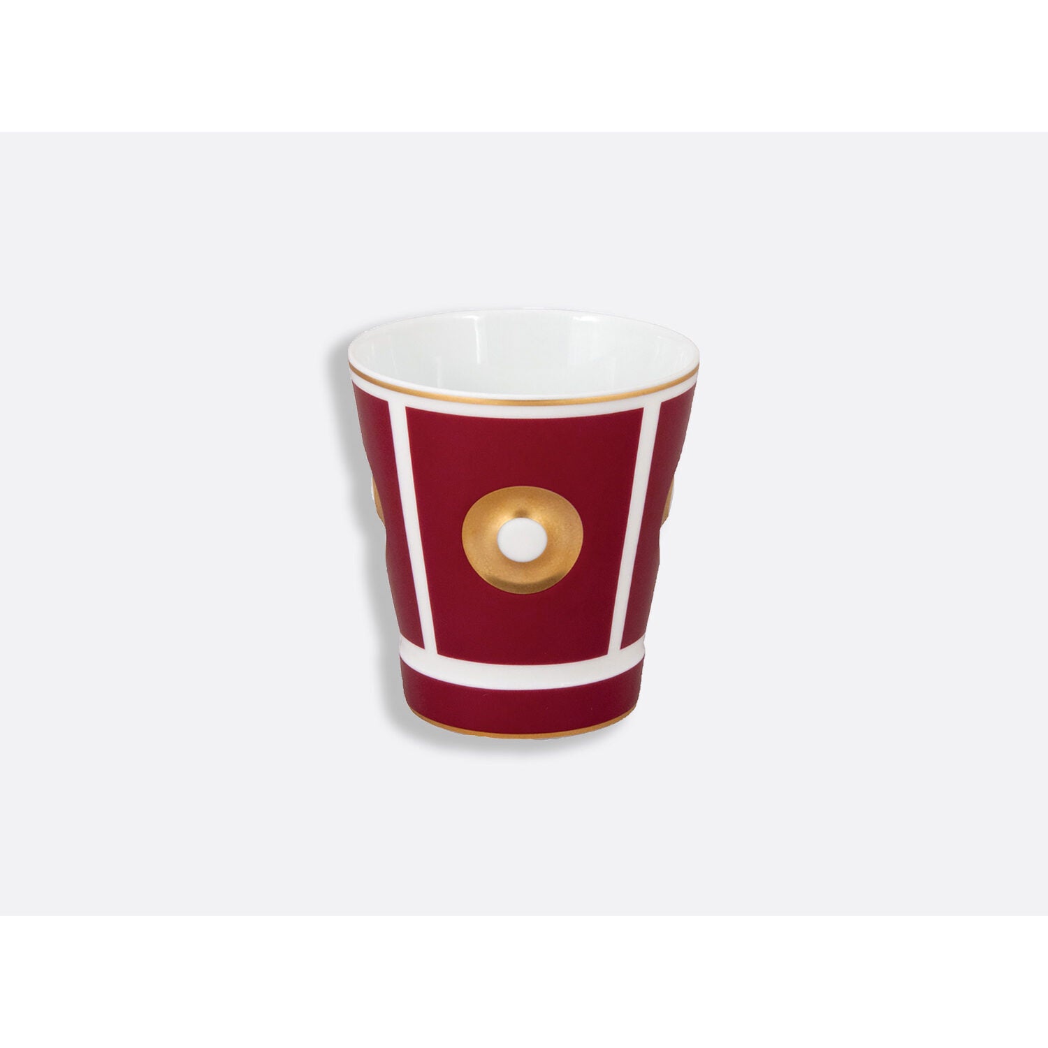 Bernardaud Goblet 8.5 oz garance in Madder Red, Limoges porcelain, Eolie Goblets collection, on a white background