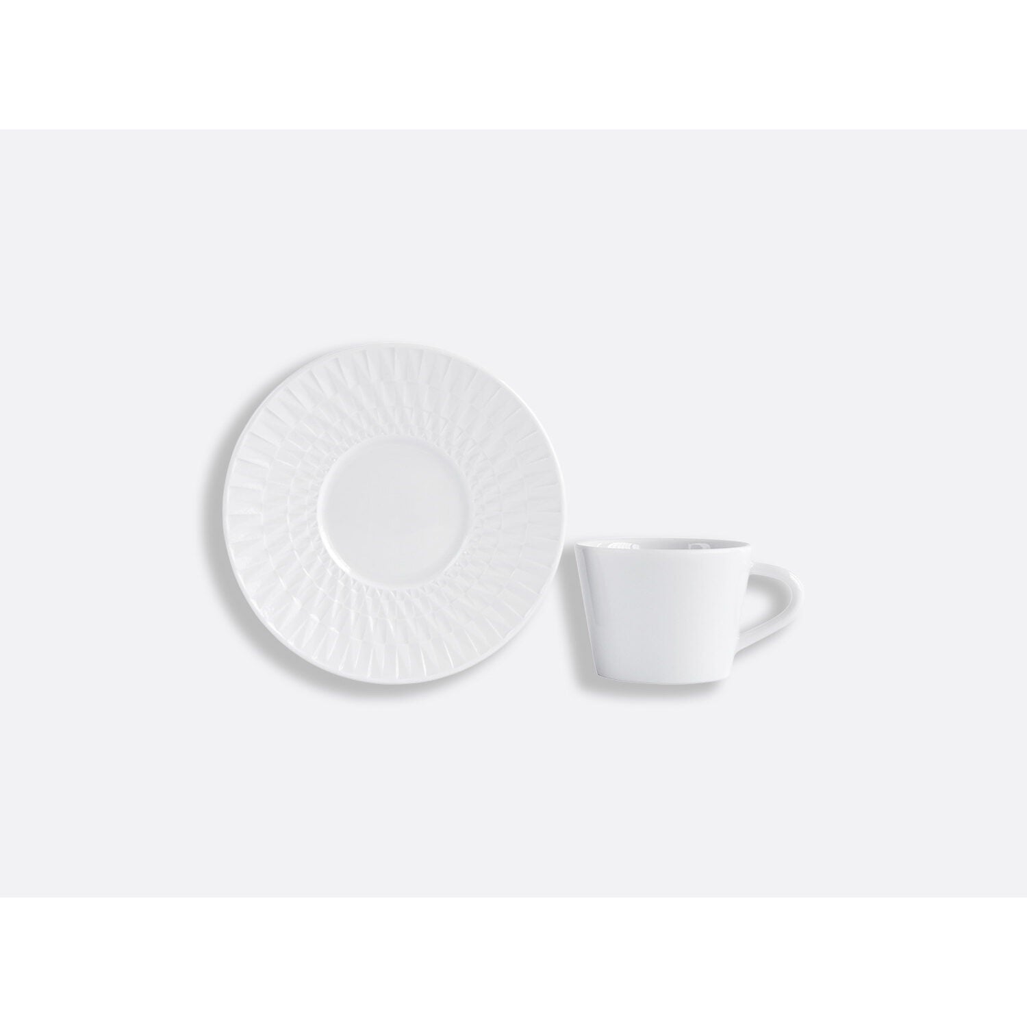 Bernardaud Espresso cup and saucer 2 oz Twist, Limoges porcelain, on a white background